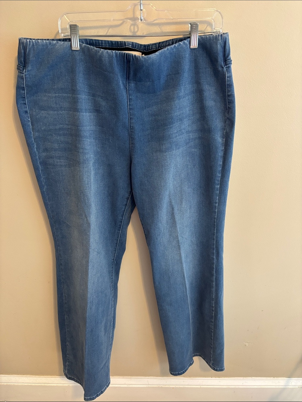 Soft Surroundings Ultimate Denim Pull On Bootcut Jeans Blue Women's Size XL